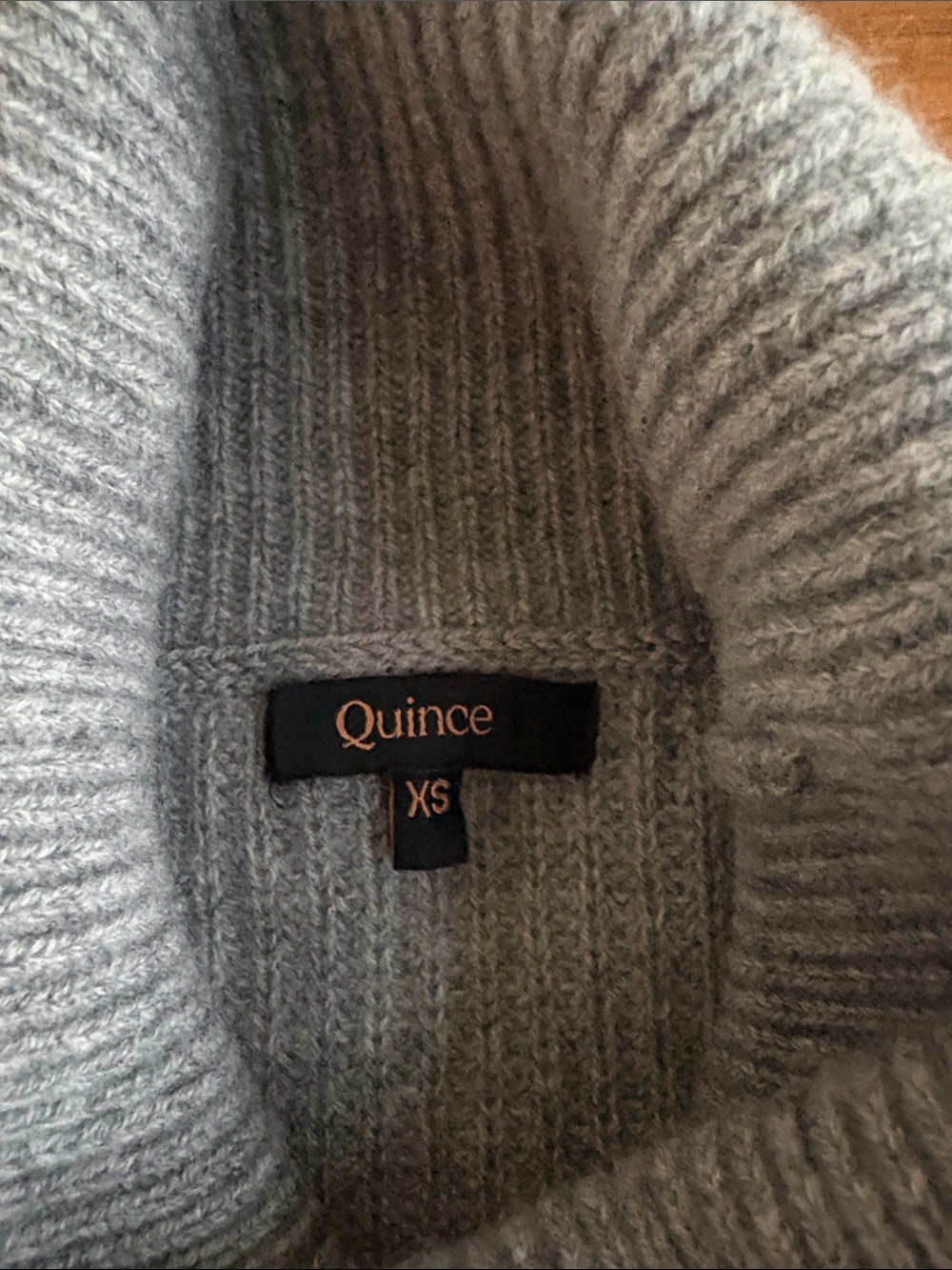 Quince Mongolian Cashmere Fisherman Turtleneck Sweater Heather Gray Size XS - Picture 10 of 11